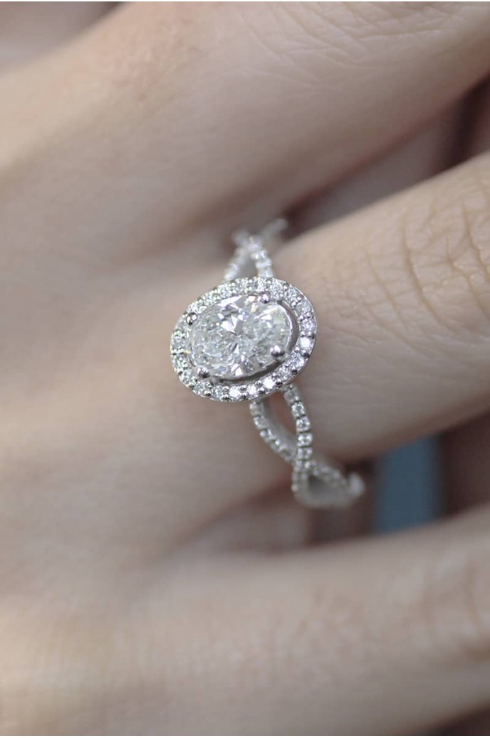 Tektaş Pırlanta Yüzük 1,20 Karat Oval Kesim