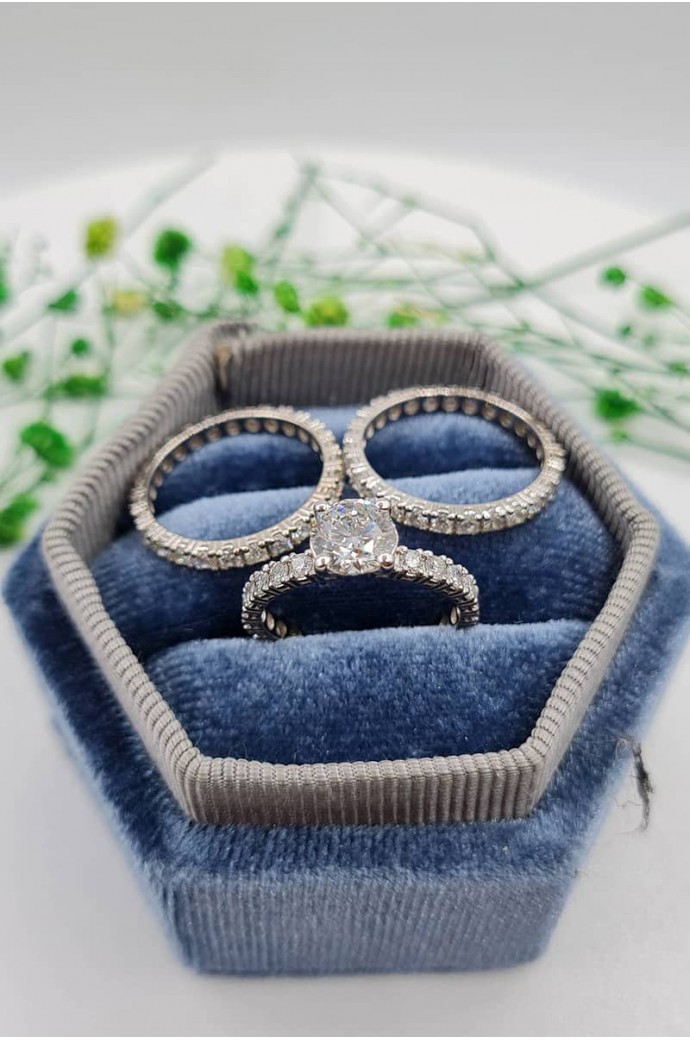 İkiz Yüzük Tektaş Tamtur Pırlanta 3,40 Karat 