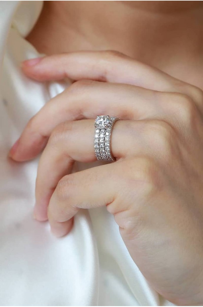 İkiz Yüzük Tektaş Tamtur Pırlanta 3,40 Karat 