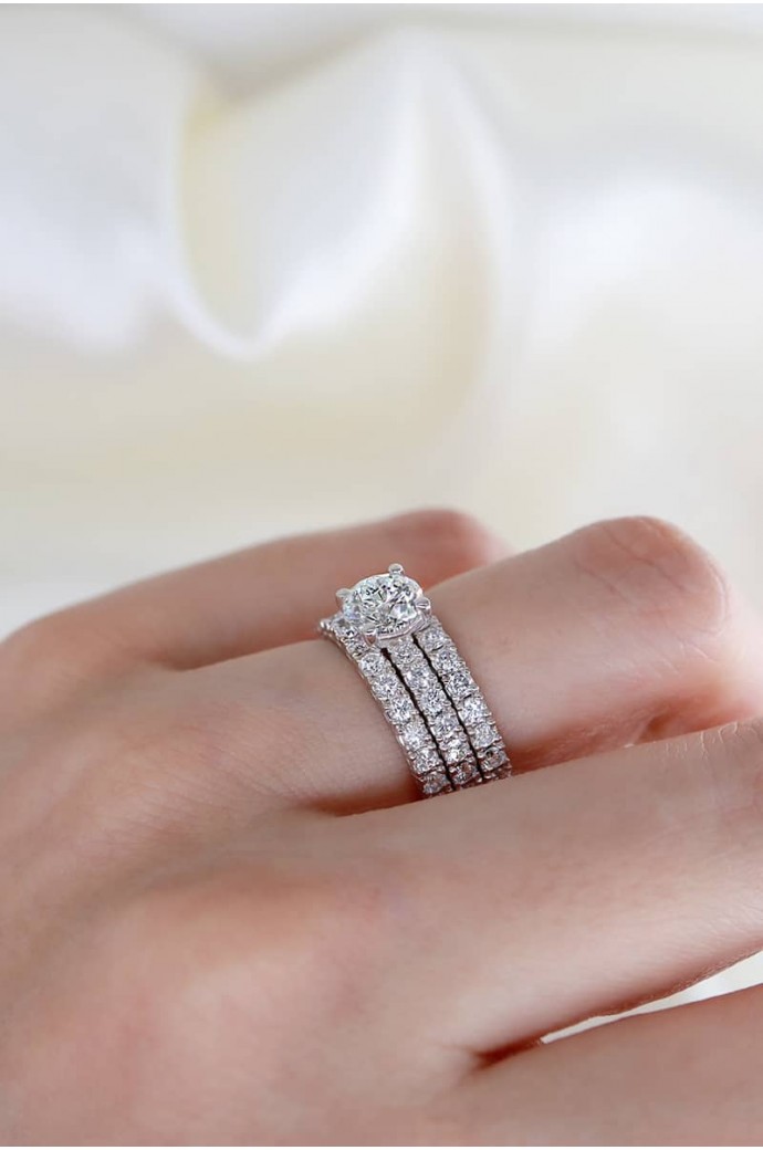 İkiz Yüzük Tektaş Tamtur Pırlanta 3,40 Karat 