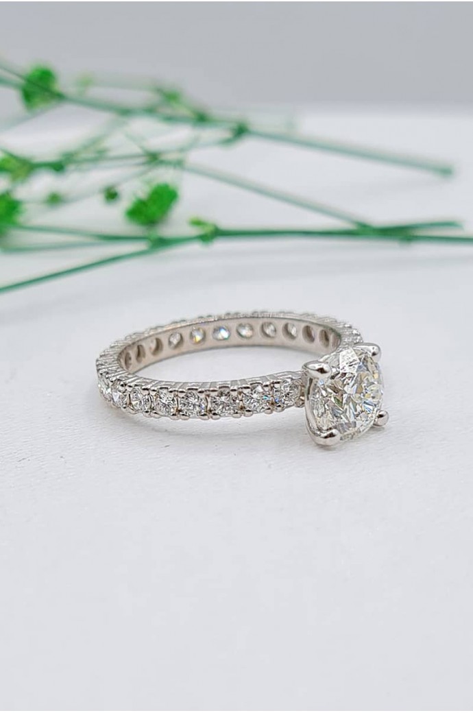 İkiz Yüzük Tektaş Tamtur Pırlanta 3,40 Karat 