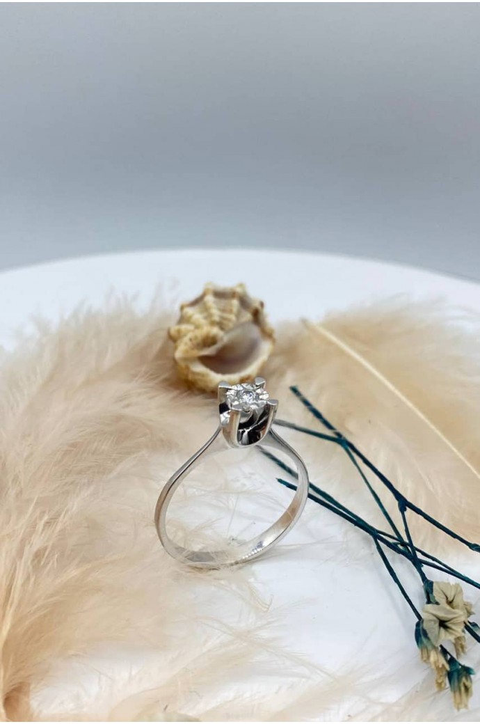 Tektaş Pırlanta Yüzük 0,06 Karat Efektli