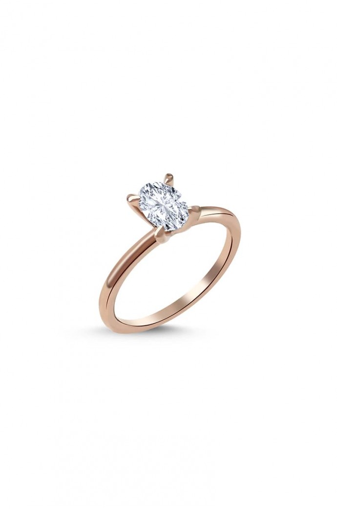 Tektaş Pırlanta Yüzük 0,55 Karat Oval Kesim Rose