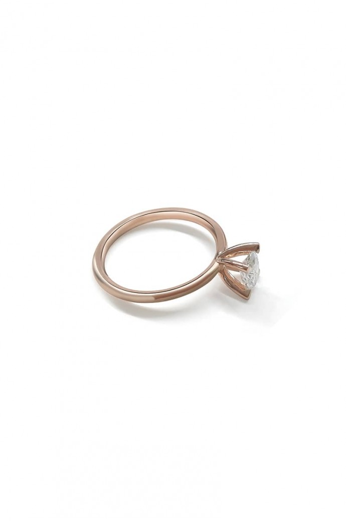 Tektaş Pırlanta Yüzük 0,55 Karat Oval Kesim Rose