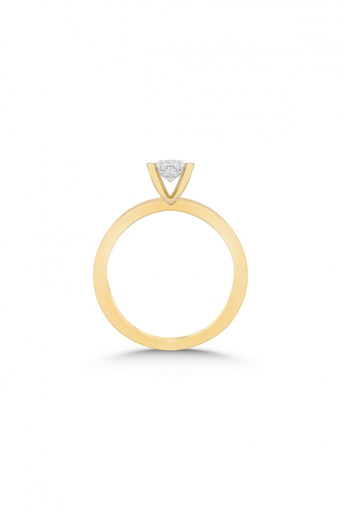 Tektaş Pırlanta Yüzük Oval Kesim 0,35 Karat 