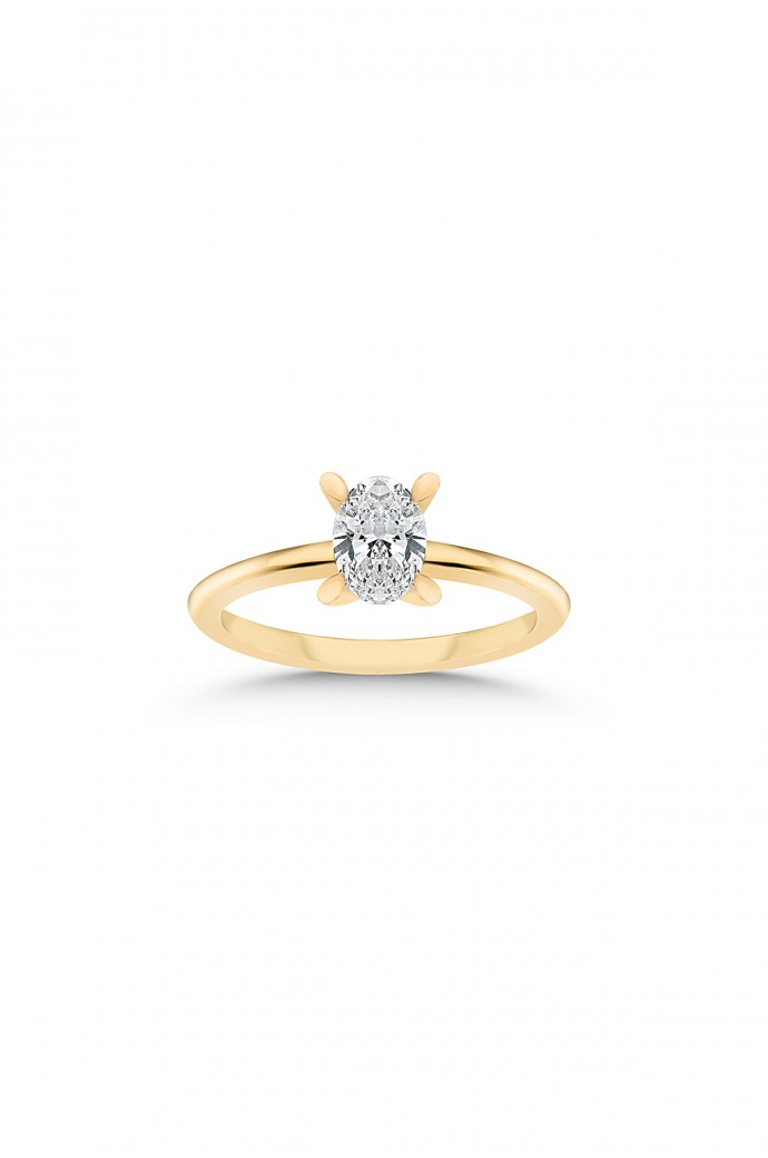 Tektaş Pırlanta Yüzük Oval Kesim 0,35 Karat 