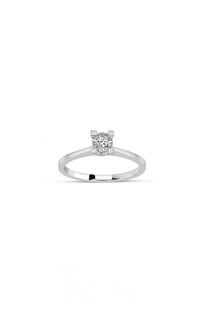 Tektaş Pırlanta Yüzük 0,07 Karat Efektli