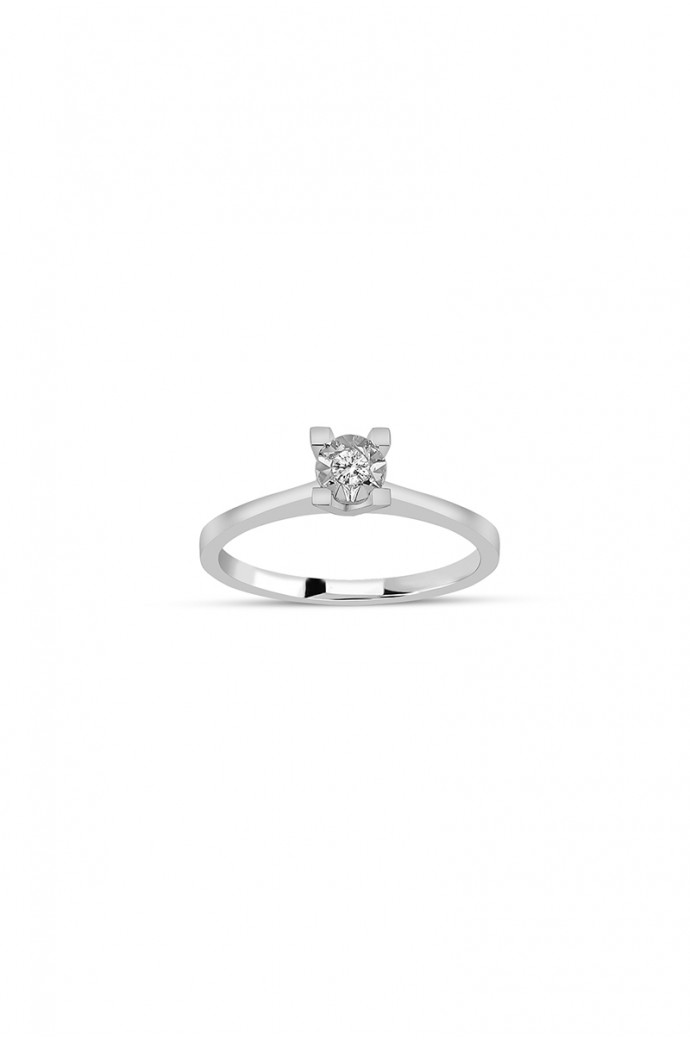 Tektaş Pırlanta Yüzük 0,07 Karat Efektli