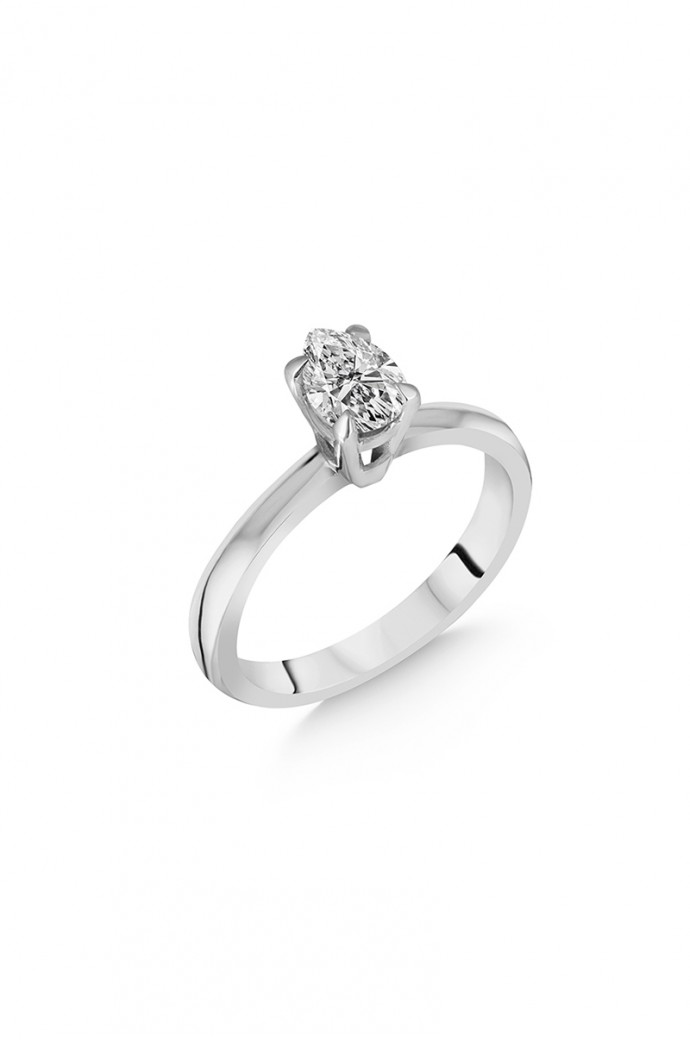 Tektaş Pırlanta Yüzük Damla Kesim 0,50 Karat 