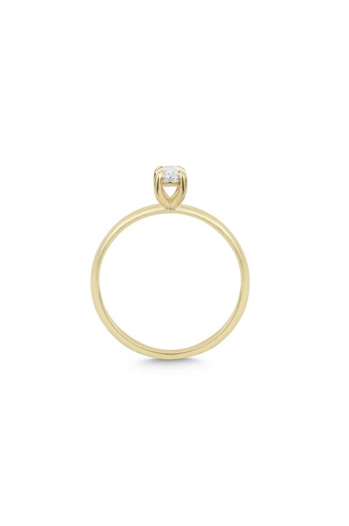 Tektaş Pırlanta Yüzük Oval Kesim 0,30 Karat 