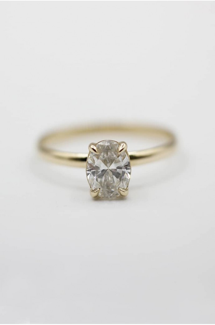 Tektaş Pırlanta Yüzük Oval Kesim 0,74  Karat 