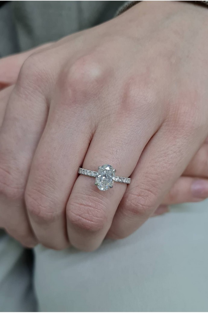 Tektaş Pırlanta Yüzük Oval Kesim 1,40 Karat 