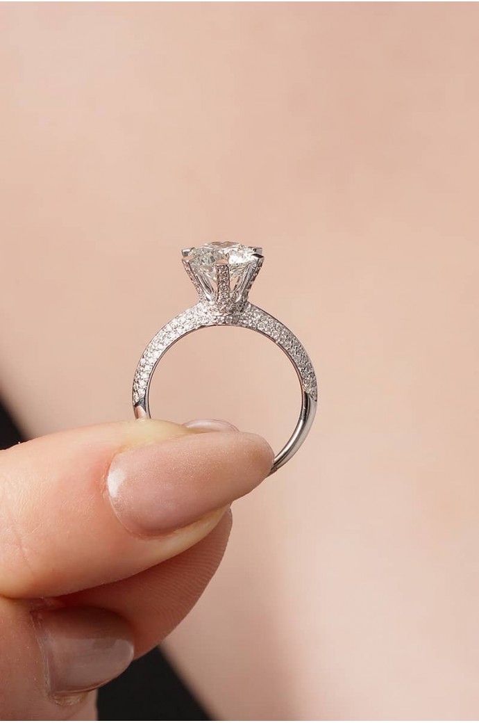 Tektaş Pırlanta Yüzük 1,95 Karat Yuvarlak Kesim