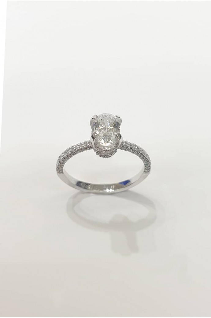 Tektaş Pırlanta Yüzük 1,40 Karat Oval Kesim