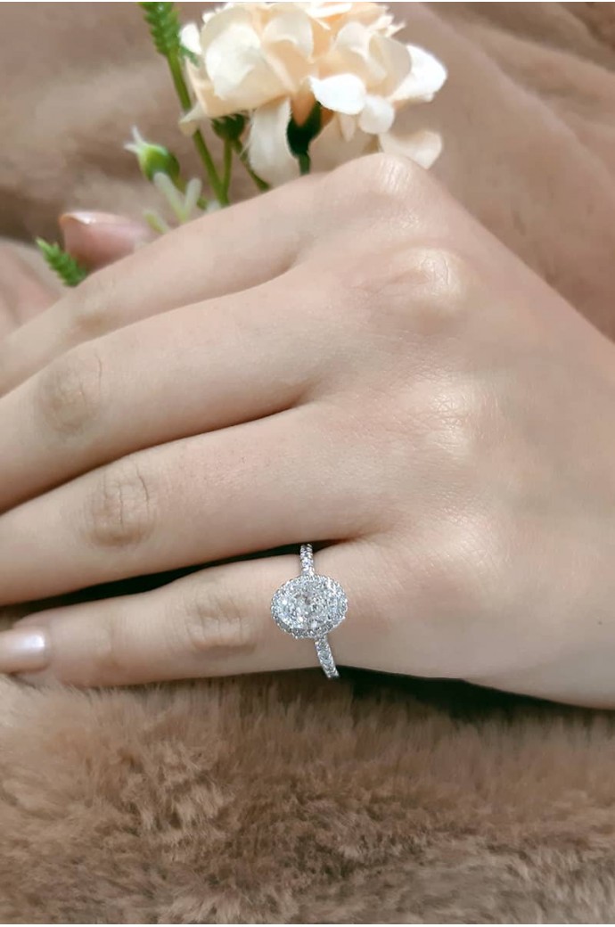 Tektaş Pırlanta Yüzük Oval Kesim 1,47 Karat  Oval Kesim