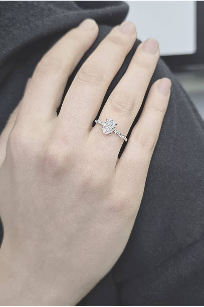 Tektaş Pırlanta Yüzük Oval Kesim 1,15 Karat 