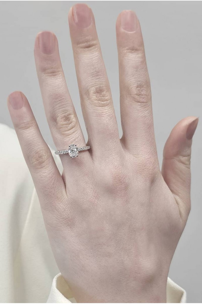 Tektaş Pırlanta Yüzük Oval Kesim 1,25 Karat 