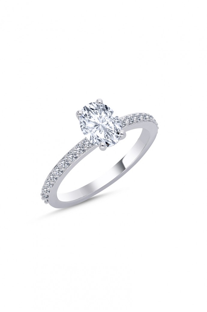 Tektaş Pırlanta Yüzük Oval Kesim 1,25 Karat 