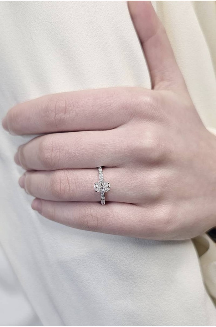 Tektaş Pırlanta Yüzük Oval Kesim 1,25 Karat 