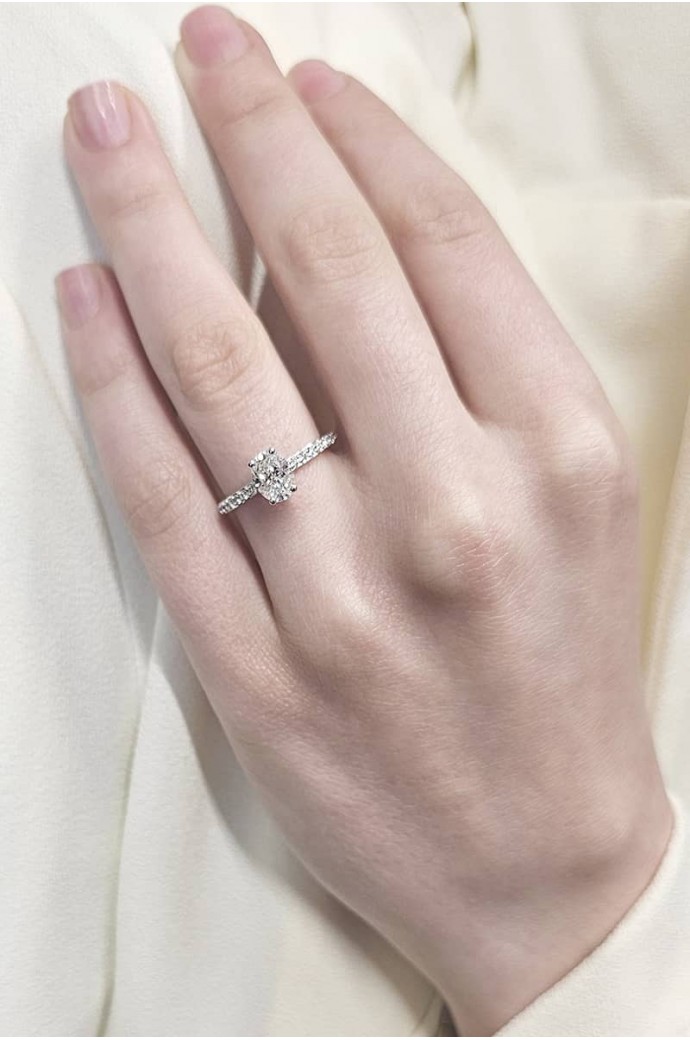 Tektaş Pırlanta Yüzük Oval Kesim 1,25 Karat 