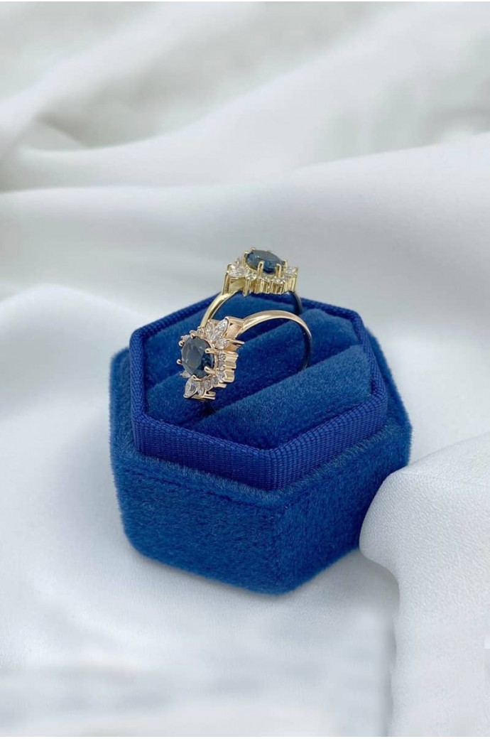 Mavi Topazlı Pırlantalı Yüzük 1,04 Karat 