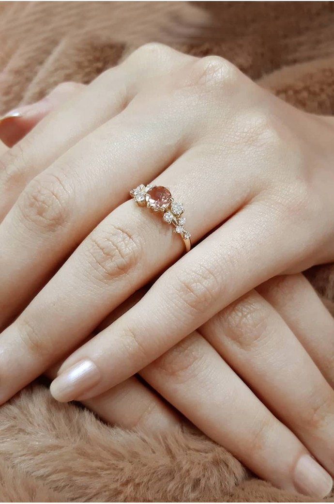 Turmalin Taşlı Pırlantalı Yüzük 1,09 Karat 