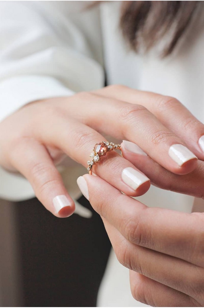 Turmalin Taşlı Pırlantalı Yüzük 1,09 Karat 