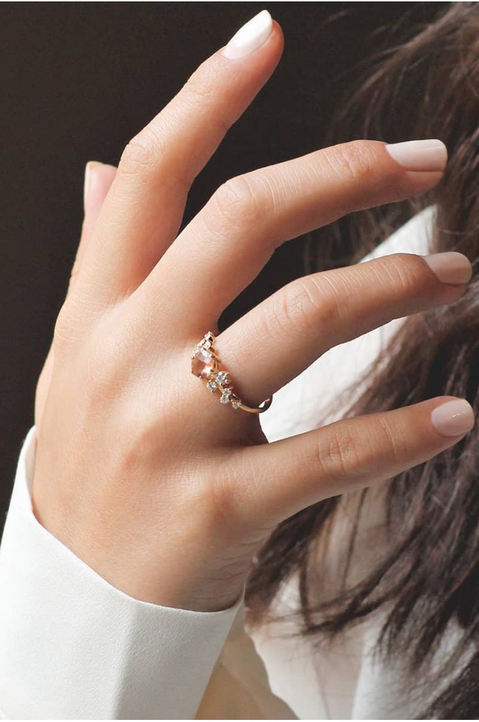 Turmalin Taşlı Pırlantalı Yüzük 1,09 Karat 