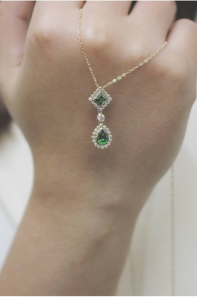 Zümrütlü Pırlantalı Kolye 2,90 Karat