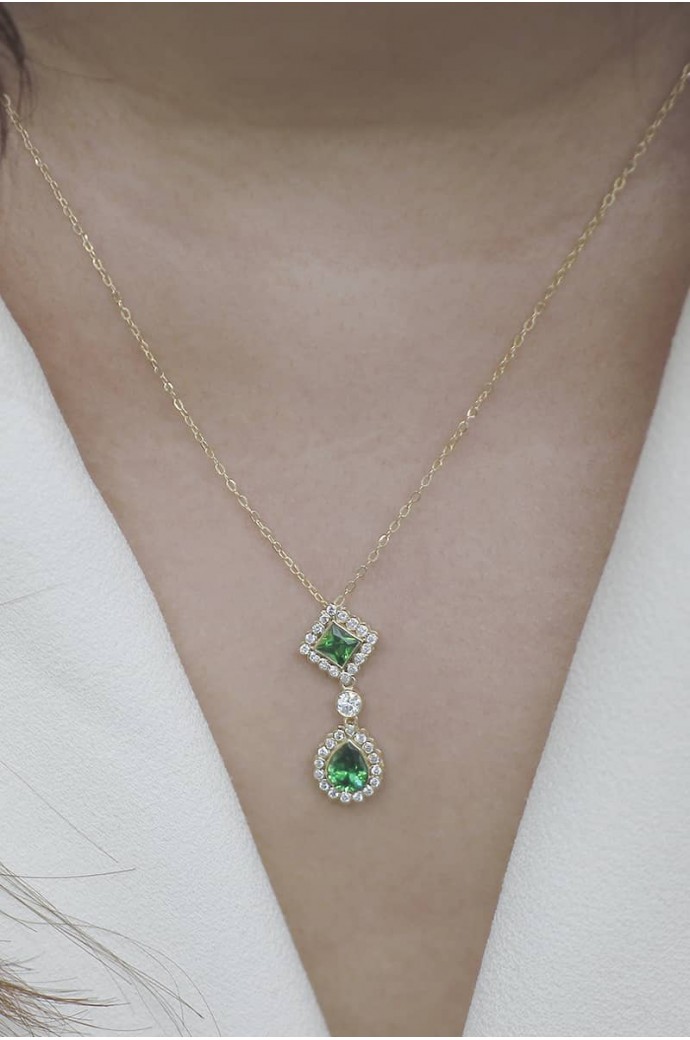 Zümrütlü Pırlantalı Kolye 2,90 Karat