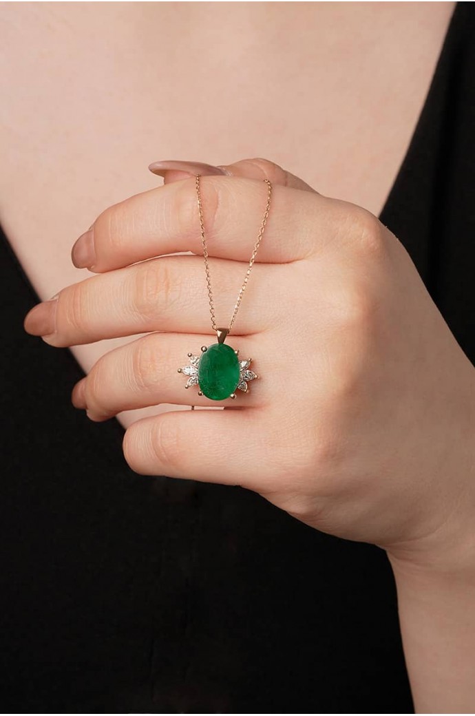 Zümrütlü Pırlantalı Mini Set 9,63 Karat