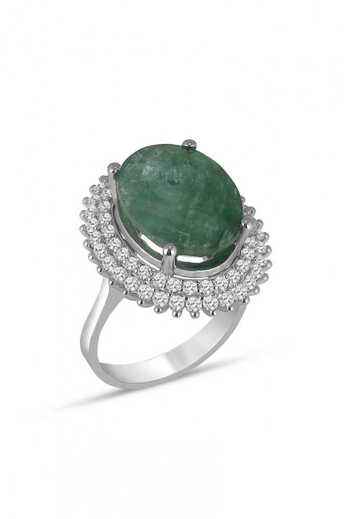 Zümrütlü Pırlantalı Yüzük 8,71 Karat