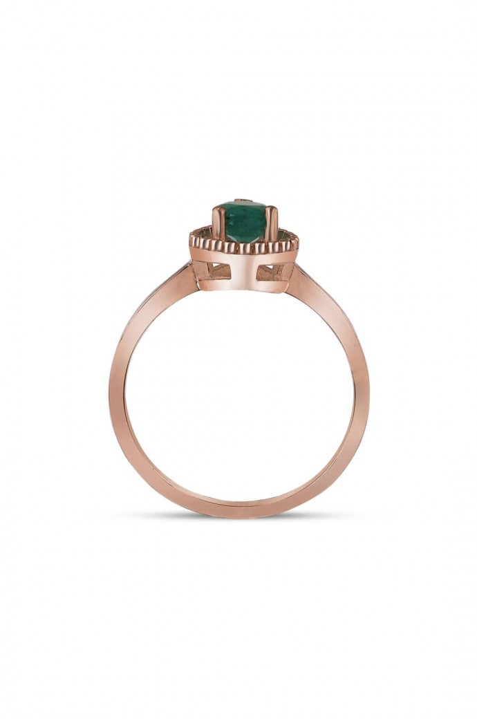 Zümrütlü Damla Yüzük 0,63 Karat